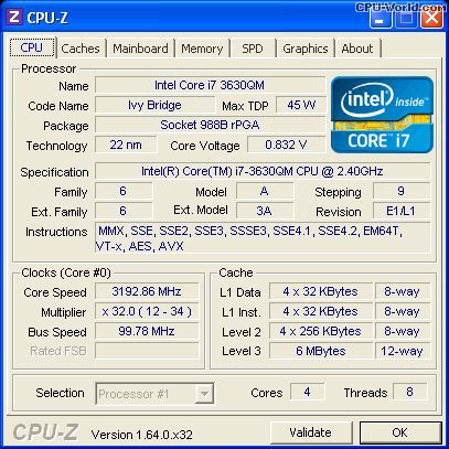 Intel Core i7-3630QM Mobile processor - AW8063801106200